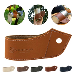 PU Leather Cup Holder Sleeve With Hanging Loop
